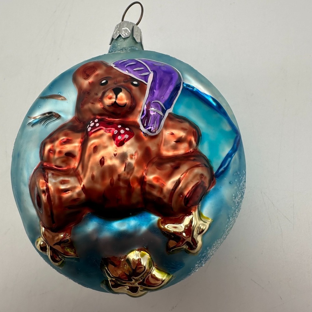 Radko BEARLY MOONING Ornament 95-007-0‎ 2 Sided Baby 4"